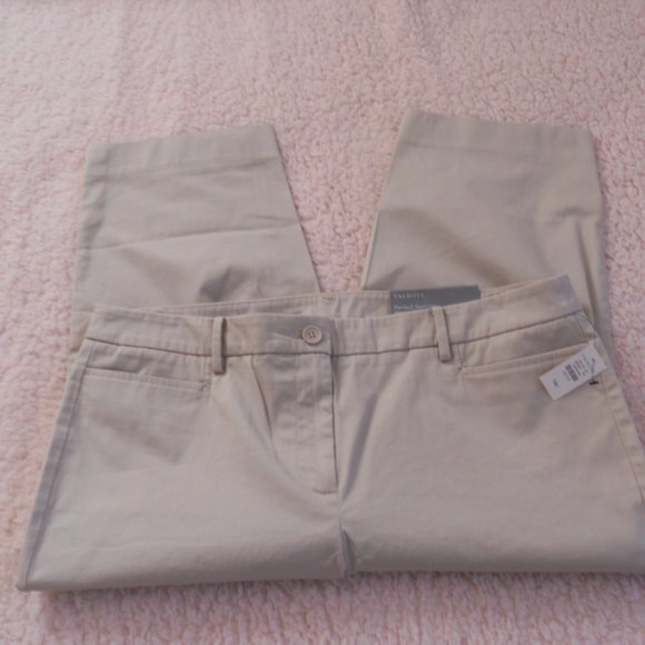 Talbots Pants - NWT Talbots 14P Tan Slim Leg Pedal Pusher